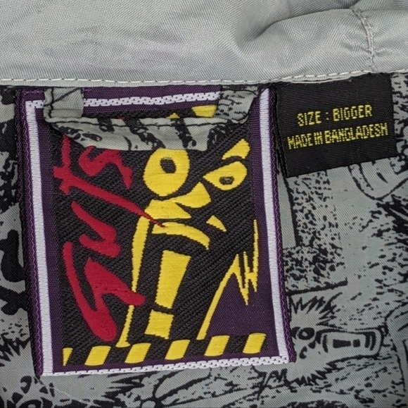 Rare 1990's GUTS Skateboard Logo Windbreaker Jacket Pullover Size "Bigger" - Picture 5 of 10